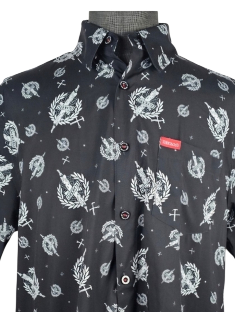 Dixxon The Candle Men's Short Sleeve Button Down Casual Edgy Size L